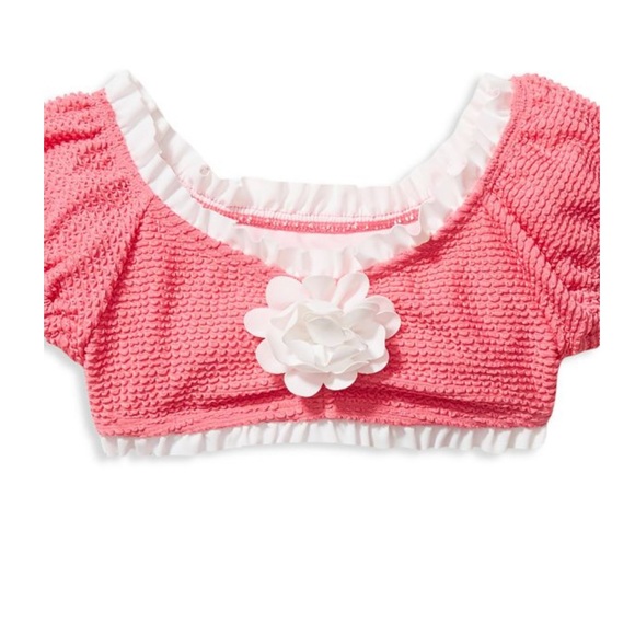 JANIE AND JACK
Girl's Textured 2-Piece Swimsuit  Floral Detail NWT Size 12 - Picture 6 of 7